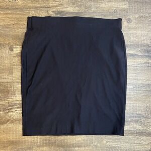 Elle Black XL Pencil Skirt Women's Minimalist Officecore Stretch Career Classic